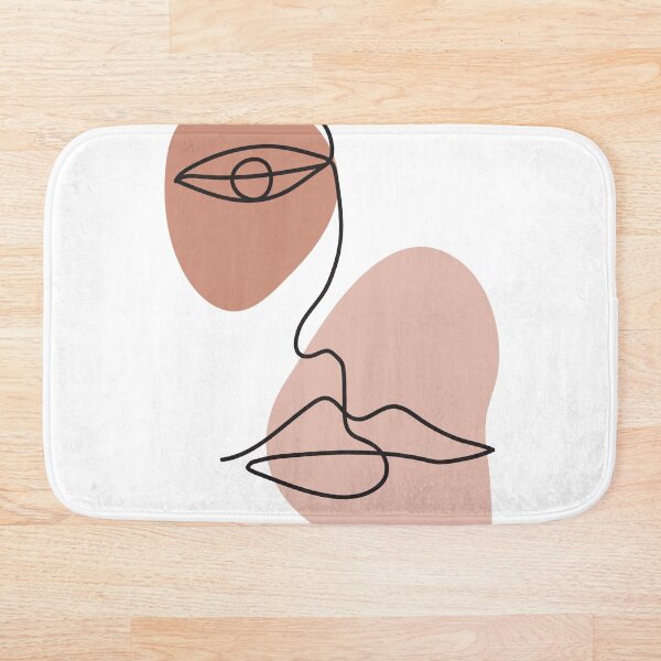 Abstract one line face Bath Mat