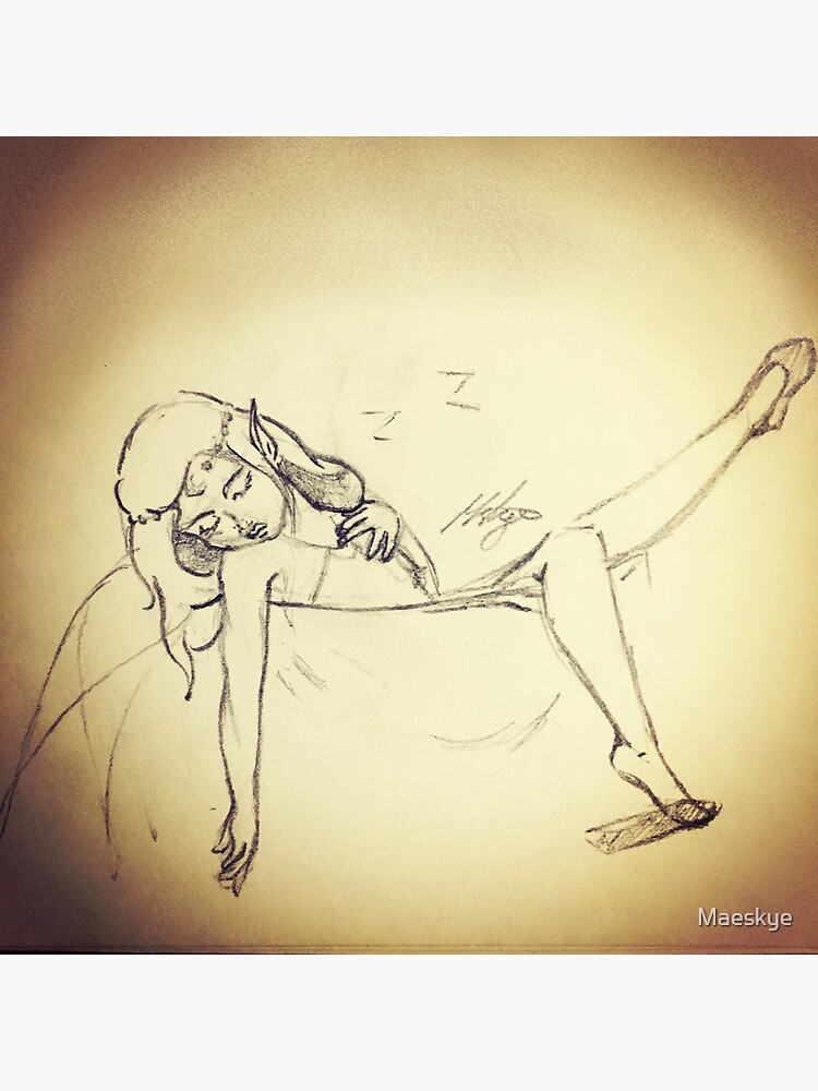Sleeping Pocket Fairy Sketch by Maeskye