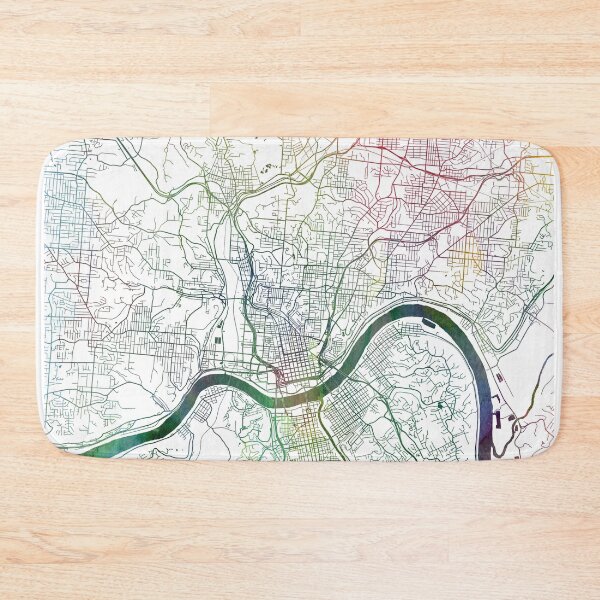 Item preview, Cincinnati Map Watercolor by Zouzounio Art designed and sold by zouzounioart.
