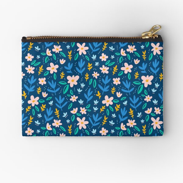 Item preview, Colorful flowers on deep blue background  designed and sold by stolenpencil.