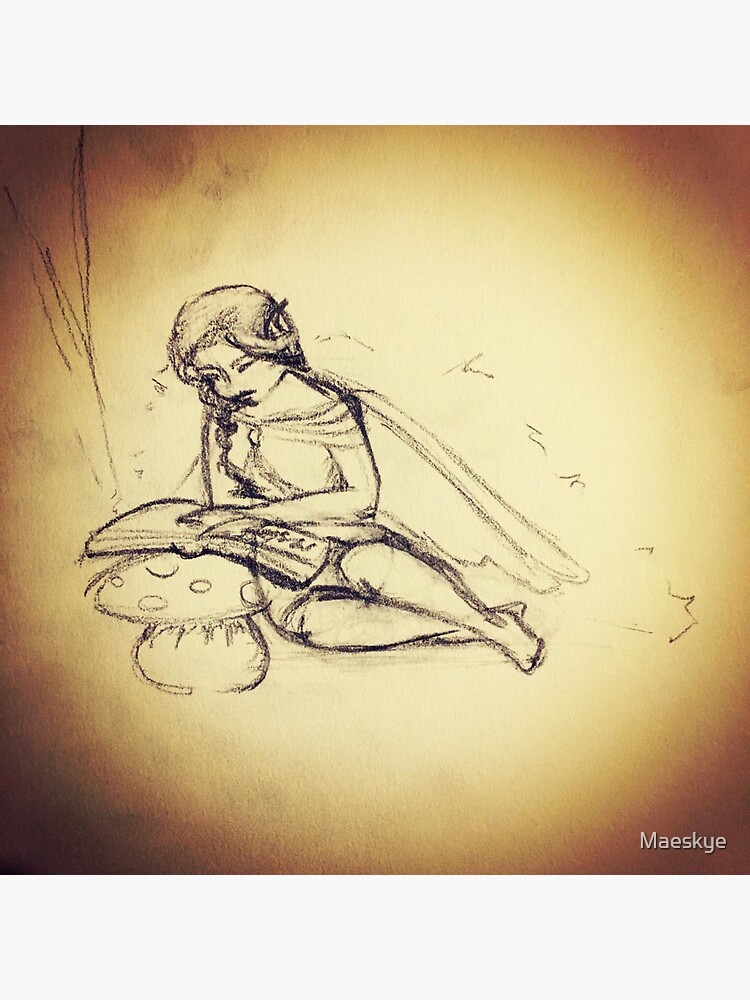 Reading Fairy Sketch by Maeskye