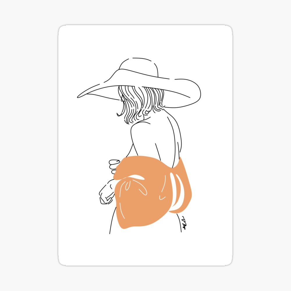 Boho Travel Art, Wanderlust Print, Female Back Drawing, Minimalist Travel  Line Art, Neutral Tone Poster, Woman in Hat Line Art, Woman Back -   Canada