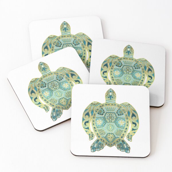 Item preview, Royal Sea Turtle - turquoise and gold designed and sold by maryedenoa.