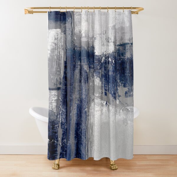 blue gray abstract Shower Curtain