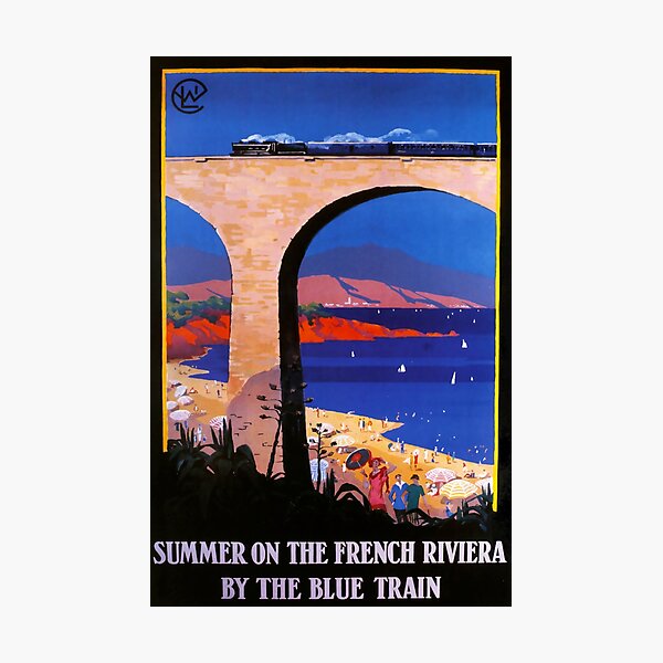 Item preview, Summer on the french riviera vintage travel poster designed and sold by stickart-marek.