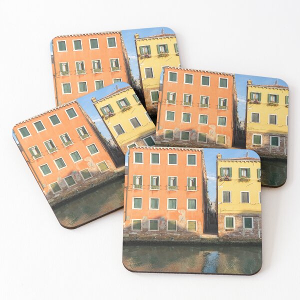 Item preview, Happy Venetian - Cheerful Canalside Houses in Orange and Yellow designed and sold by Georgia Mizuleva.