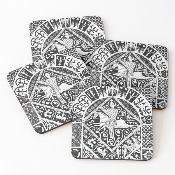 Item preview, MEDIEVAL KNIGHT HORSEBACK Black White Fantastic Animals, Angels  designed and sold by BulganLumini.