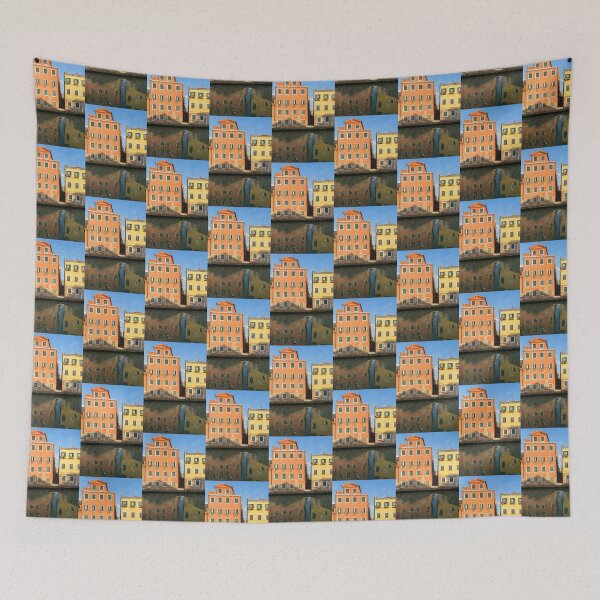 Item preview, Happy Venetian - Cheerful Canalside Houses in Orange and Yellow designed and sold by Georgia Mizuleva.