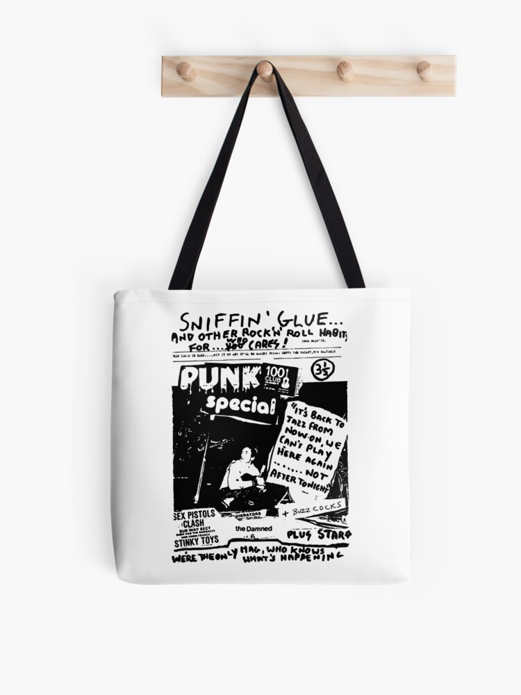 SIDONKU Canvas Tote Bag Punk Patches Collection of and Rock Music