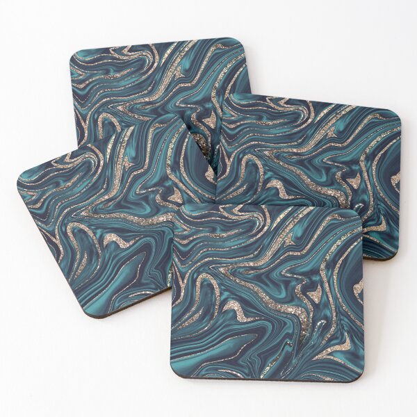 Item preview, Teal Navy Blue Gold Glam Marble #1 (Photo of Glitter Only - Not Reflective) designed and sold by Anita's & Bella's Art.