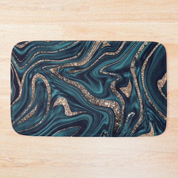 Item preview, Teal Navy Blue Gold Glam Marble #1 (Photo of Glitter Only - Not Reflective) designed and sold by Anita's & Bella's Art.