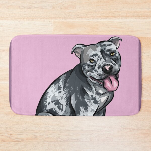 Item preview, American Bully | Merle | Cute Cartoon Dog Art | Pink Background designed and sold by shirinsart.