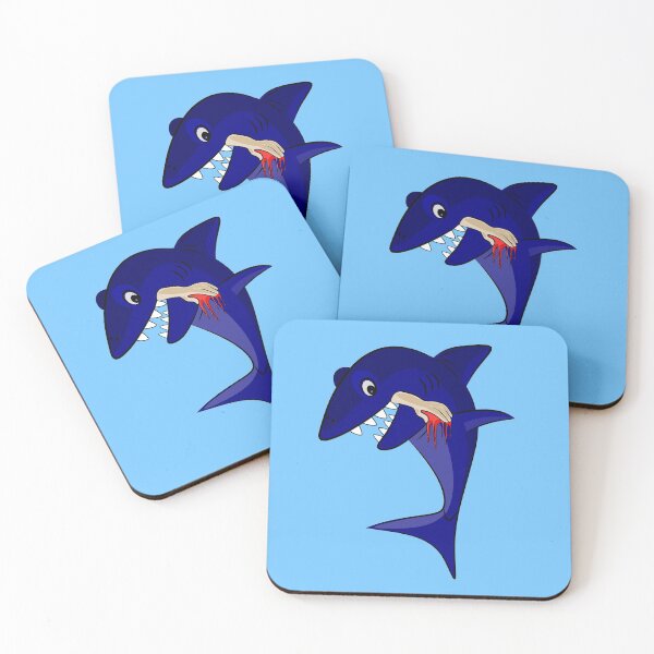 Item preview, Sharky Loves His Treats! Smiling shark with severed arm designed and sold by MangojellyLabs.