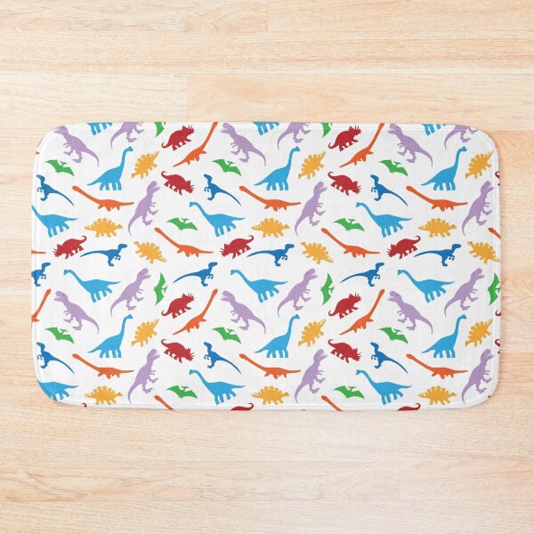 Item preview, 7 Dinosaur Species Colorful Silhouette Transparent Background Pattern designed and sold by Happy Puppy Print On Demand.