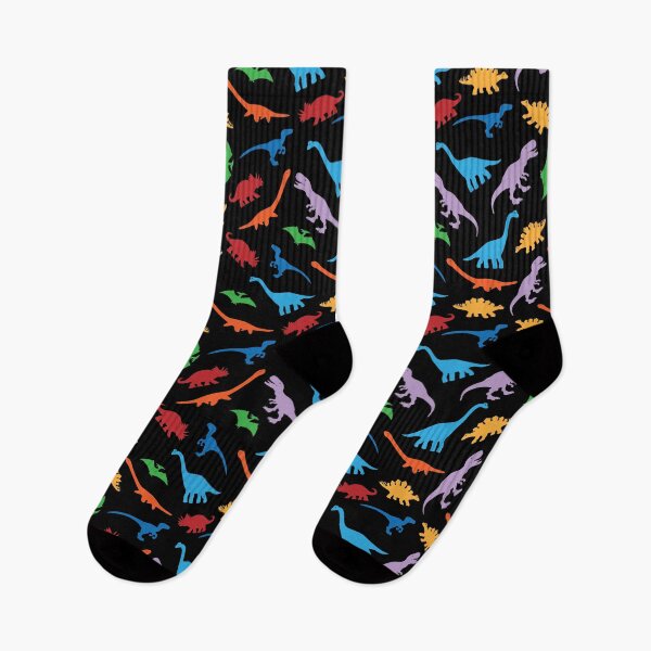 Item preview, 7 Dinosaur Species Colorful Silhouette Transparent Background Pattern designed and sold by Happy Puppy Print On Demand.