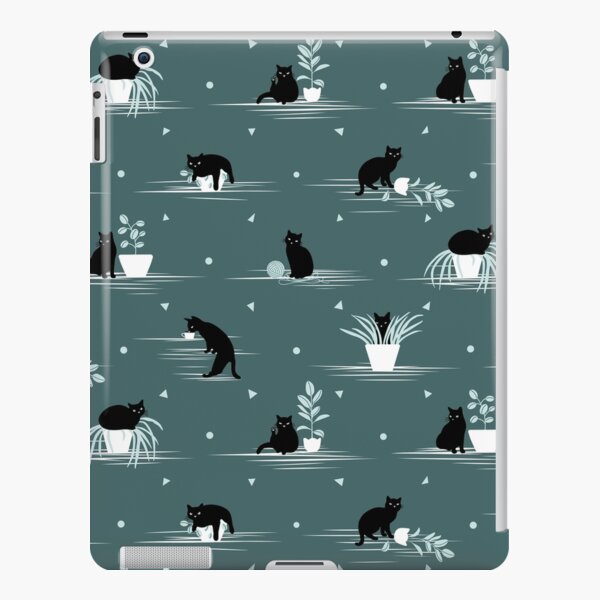 When the Black Cat is Alone at Home (Dark Green) iPad Snap Case