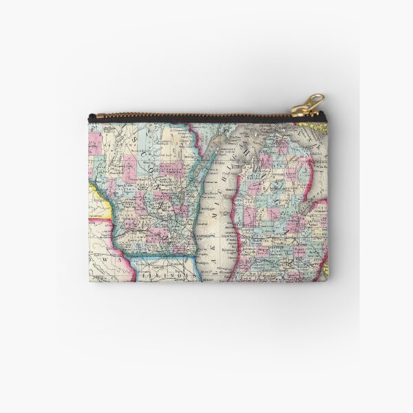 Item preview, Vintage Map of Michigan and Wisconsin (1860) designed and sold by BravuraMedia.