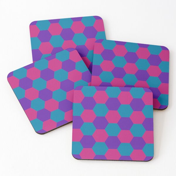 Item preview, Patrón de hexágono verde azulado-magenta-púrpura designed and sold by MFGB-Creations.