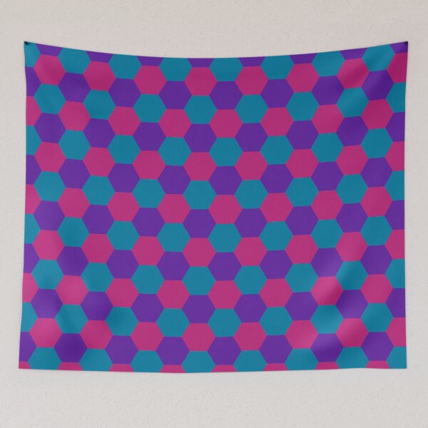 Item preview, Teal-Magenta-Purple Hexagon Pattern  designed and sold by MFGB-Creations.