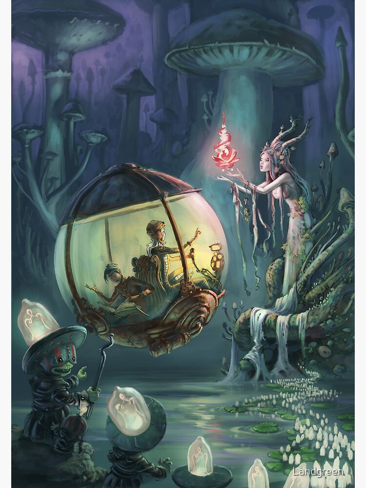 Thumbnail 7 of 7, Framed Art Print, The Mushroom Fairy designed and sold by Landgreen.