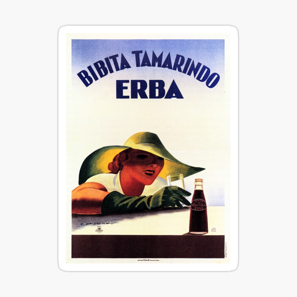 Bibita Tamarindo Erba Beverage Drink 1934 By Graphic Artist Marcello Dudovich Art Board Print By Retroposters Redbubble