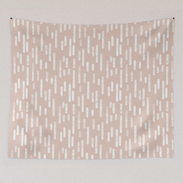 Item preview, Inky Rounded Lines Pattern | White on Pale Terracotta designed and sold by itsjensworld.