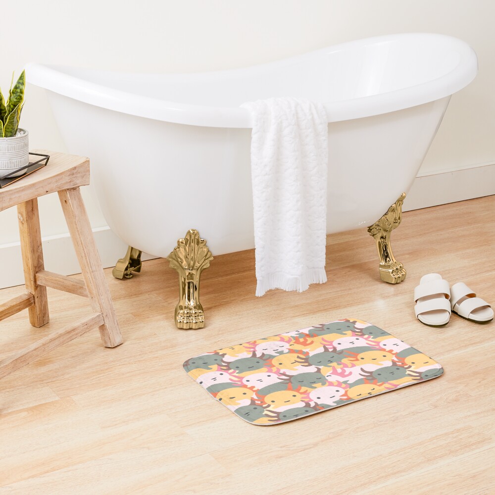 AXOLOTL WAVE - We are the CUTEST CREATURE in the Water World Bath Mat