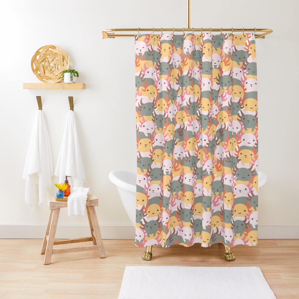 AXOLOTL WAVE - We are the CUTEST CREATURE in the Water World Shower Curtain