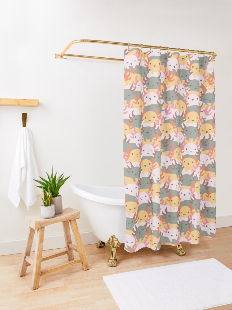 Alternate view of AXOLOTL WAVE - We are the CUTEST CREATURE in the Water World Shower Curtain