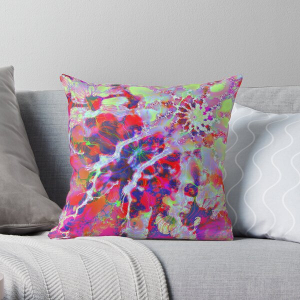 Fractalize Crimson Throw Pillow