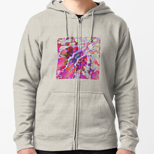 Fractalize Crimson Zipped Hoodie