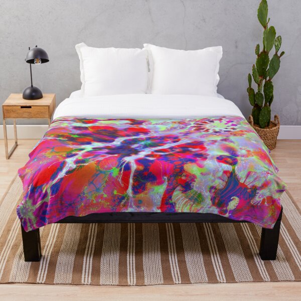 Fractalize Crimson Throw Blanket