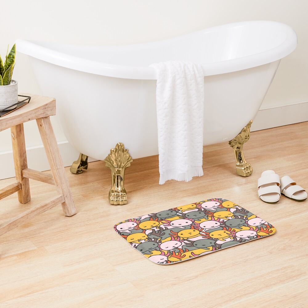 AXOLOTL WAVE Style 2 - We are the CUTEST CREATURE in the Water World Bath Mat