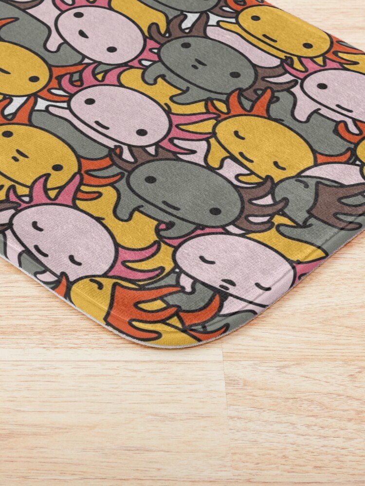 Alternate view of AXOLOTL WAVE Style 2 - We are the CUTEST CREATURE in the Water World Bath Mat