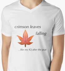 PSAT Crimson Leaves Falling Men's V-Neck T-Shirt