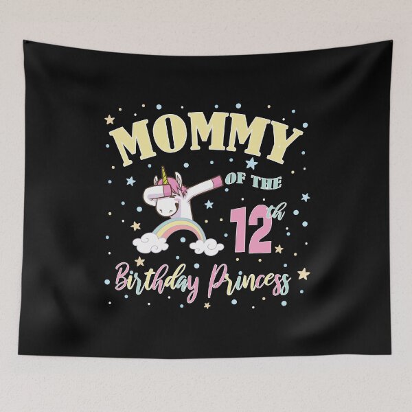Item preview, Mommy Of The 12th Birthday Princess 12 Year Old Unicorn Mom print designed and sold by Grabitees.