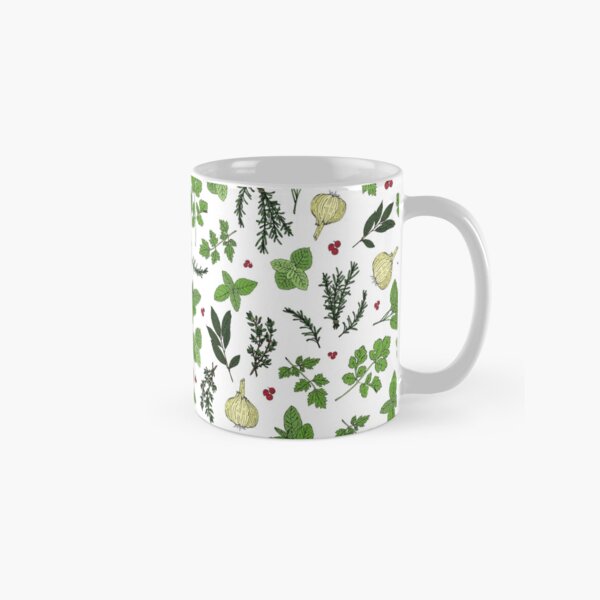 Item preview, Farmhouse Herb Garden Pattern on White designed and sold by HotHibiscus.