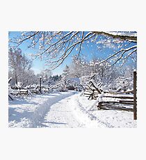 Snowy farm lane Photographic Print
