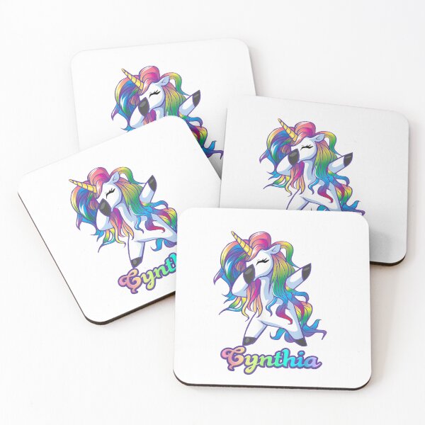 Item preview, Cynthia Name Personalized Custom Rainbow Unicorn Dabbing T Shirt designed and sold by David-Warner.
