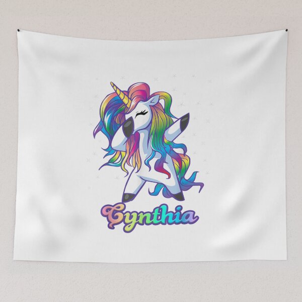 Item preview, Cynthia Name Personalized Custom Rainbow Unicorn Dabbing T Shirt designed and sold by David-Warner.