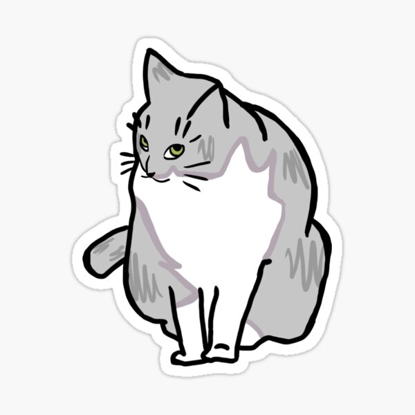Item preview, Cute Grey and White Cat! designed and sold by wherearethelegs.