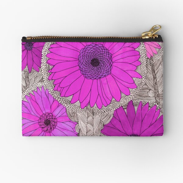 Gerbera Daisy- Magenta Zipper Pouch