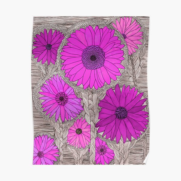 Gerbera Daisy- Magenta Poster