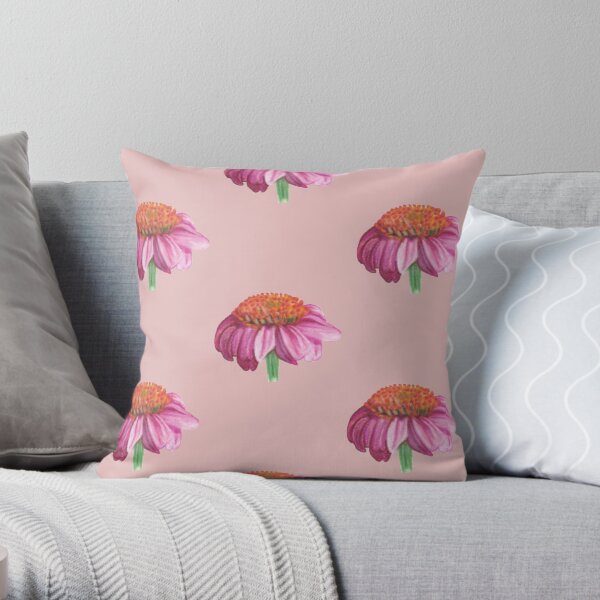 Purple cone flower Throw Pillow