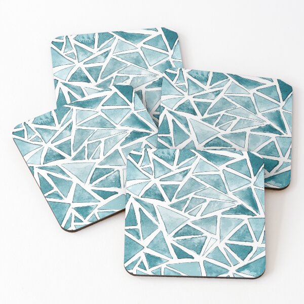 Item preview, Triangle Pattern Watercolor Green Blue designed and sold by UnaGale.