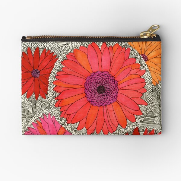 Gerbera Daisy-Red Zipper Pouch