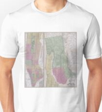 Camiseta ajustada Vintage Map of New York City (1863)