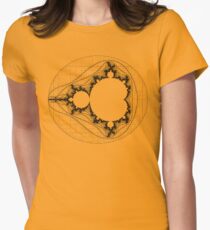 Black - Linear Mandelbrot Tailliertes T-Shirt für Frauen