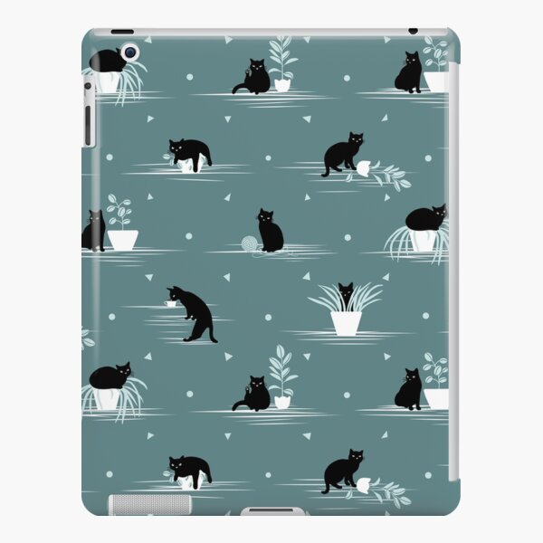 When the Black Cat is Alone at Home (Light Green) iPad Snap Case