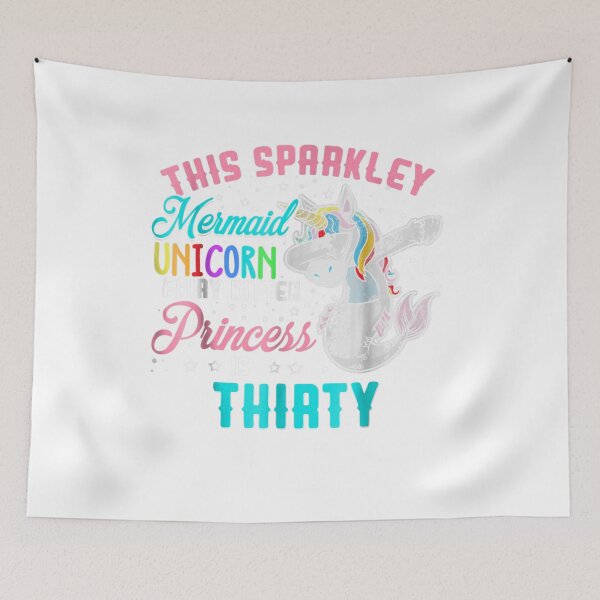 Item preview, Dabbing Mermaid Unicorn Fairy Kitten Princess Thirty T Shirt designed and sold by David-Warner.